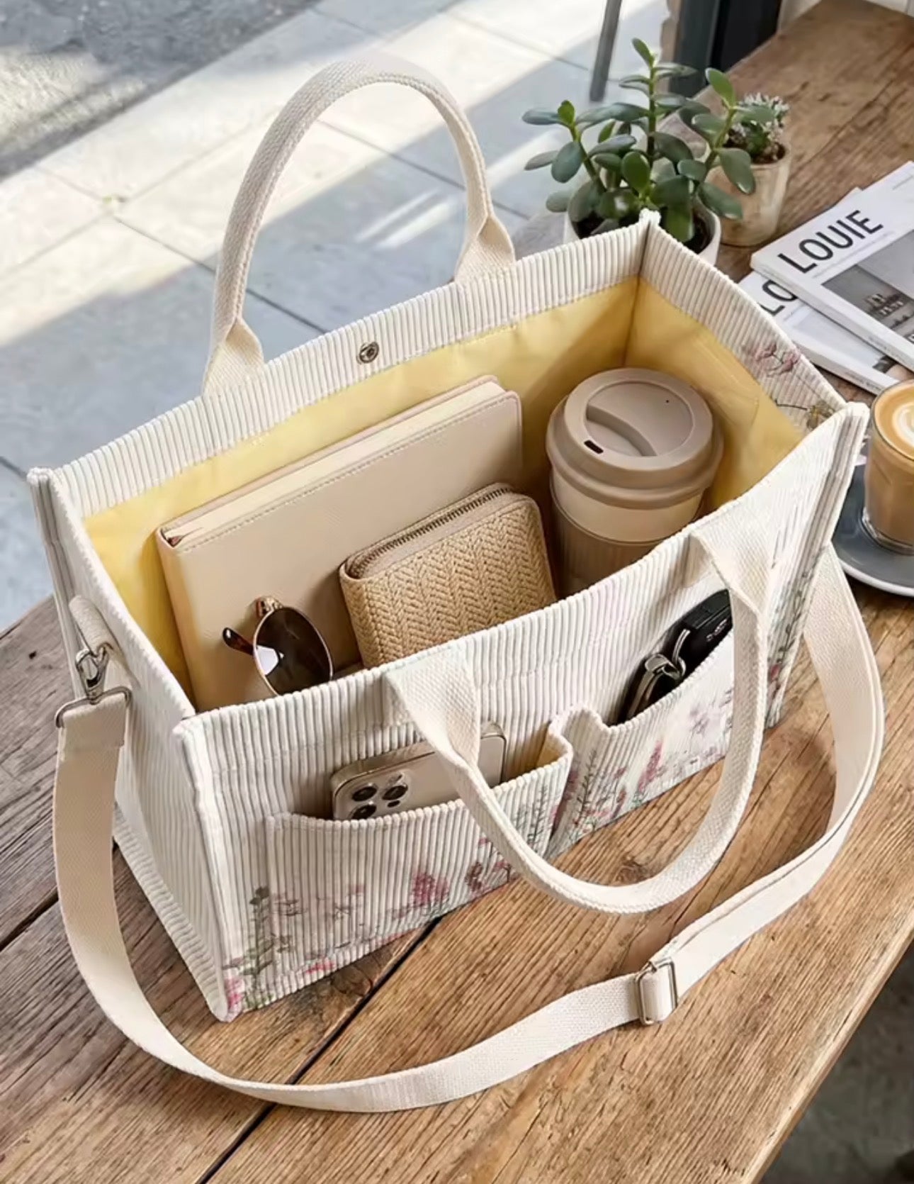 Meadow Bloom Corduroy Tote