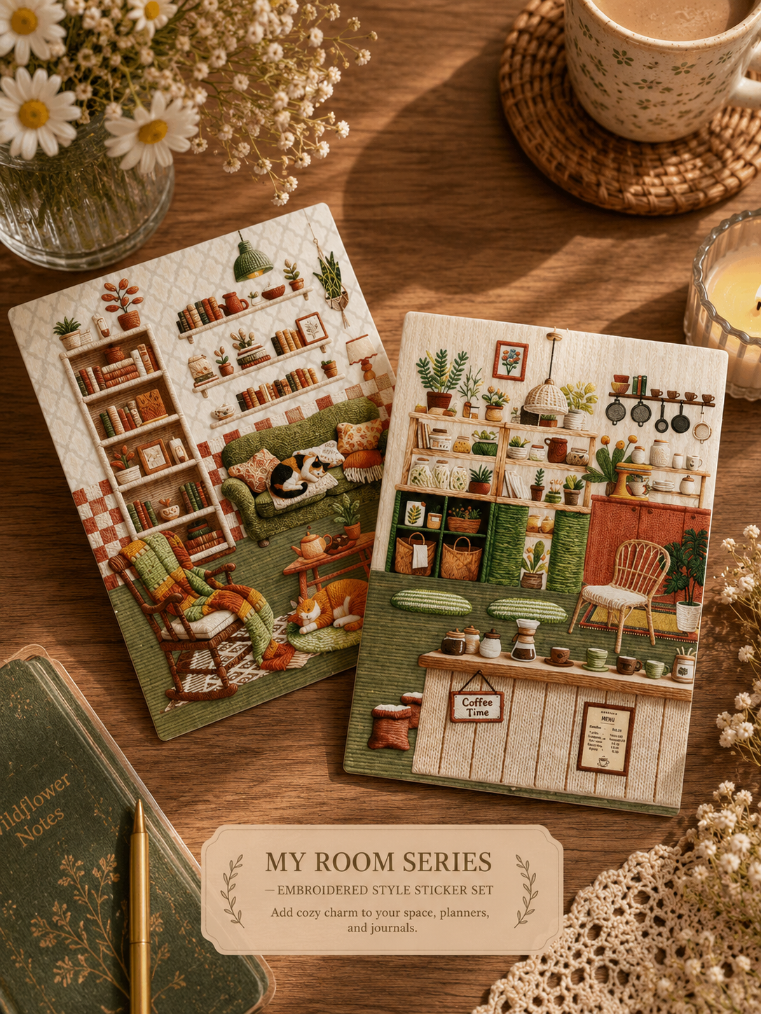 My Room Series – Embroidered Style Sticker Set