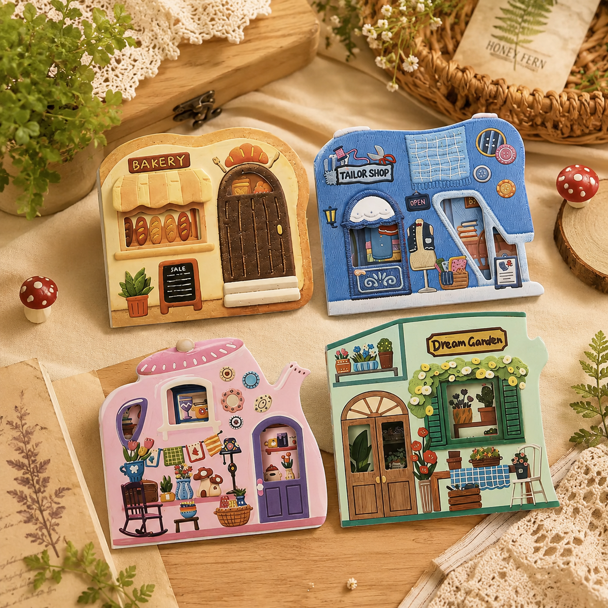 Whimsical Sticker Story Books- embroidered sticker set