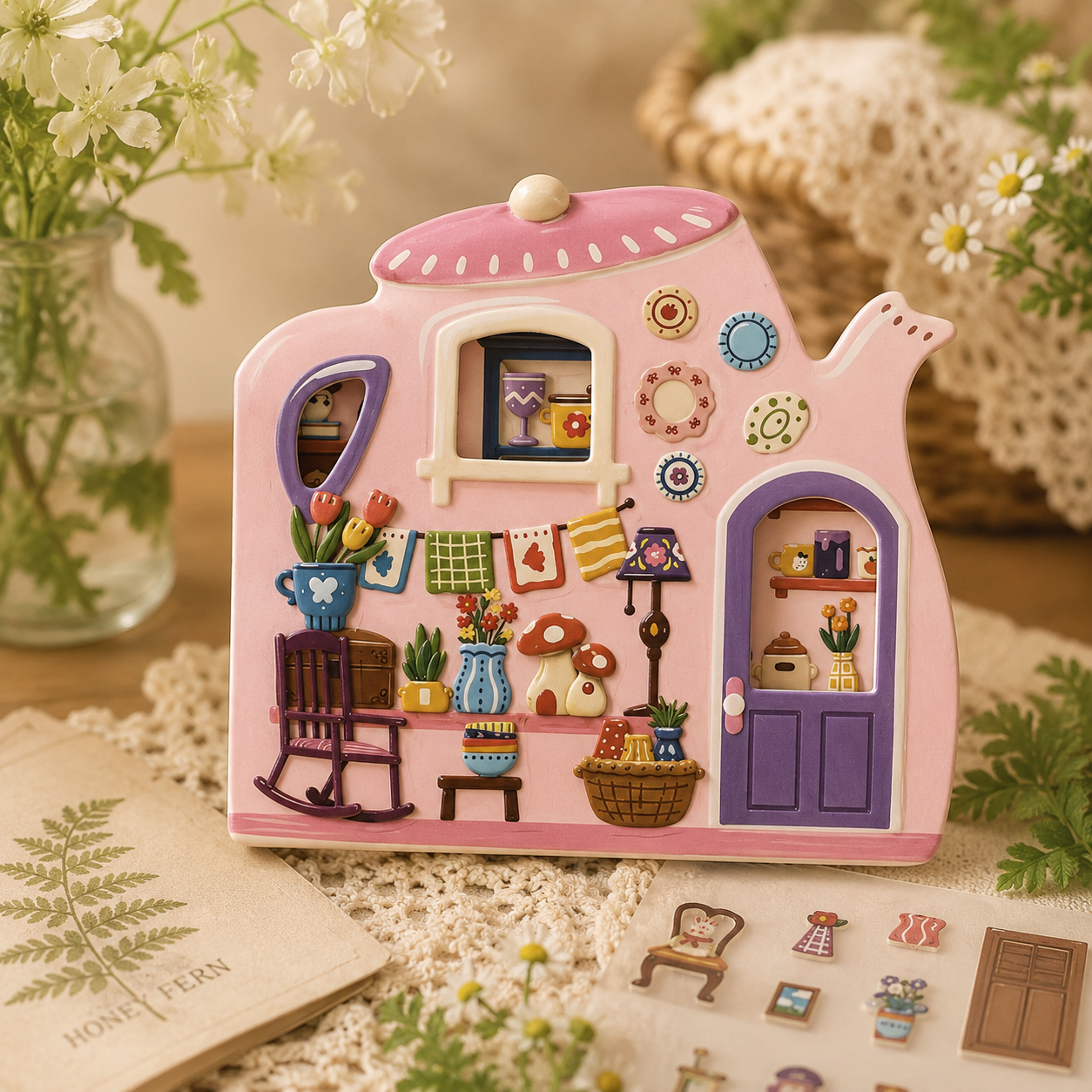 Whimsical Sticker Story Books- embroidered sticker set