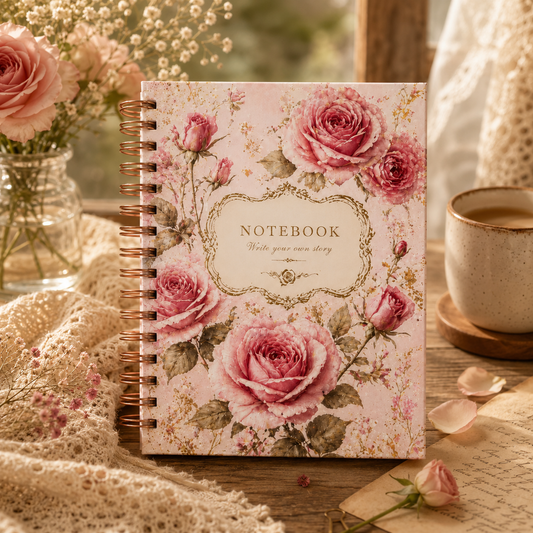 Retro Rose Garden Note Book