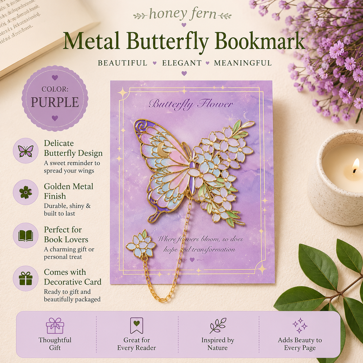 Butterfly Blossom Bookmark